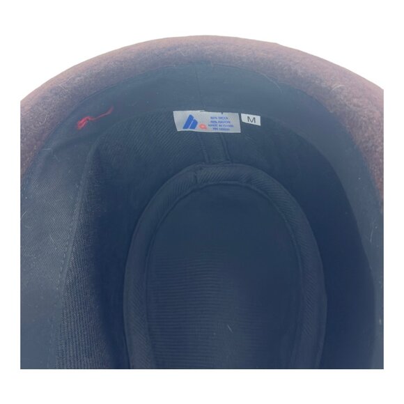 Mega Cap Short Brim Fedora Hat 60% wool 40% Rayon Size M Brown - Picture 8 of 9